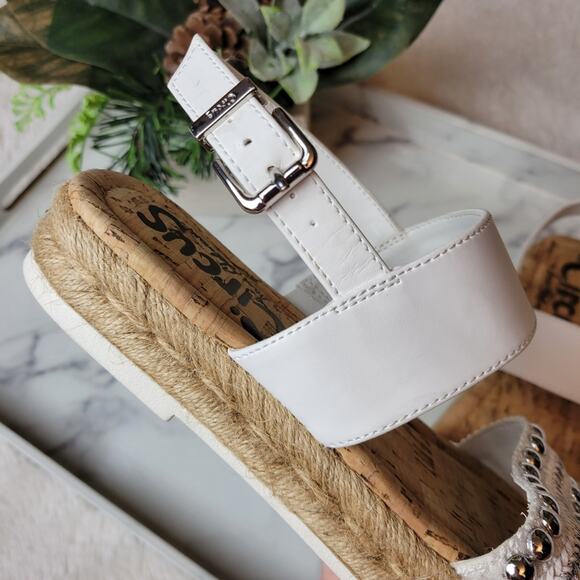 🚨NEW CIRCUS BY SAM EDELMAN Andrea White Espadrille Flatform Sandal Size 6 - Picture 6 of 11